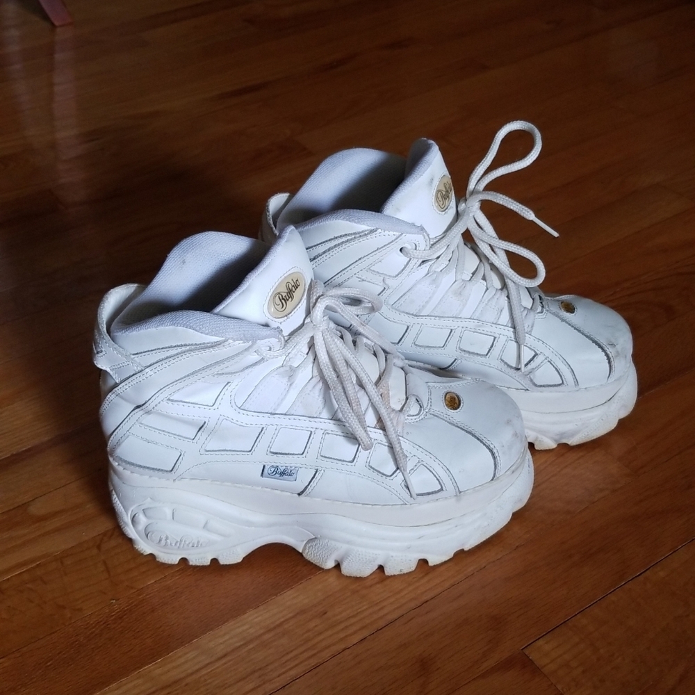 Buffalo London Hi-Top Platform Sneakers in White